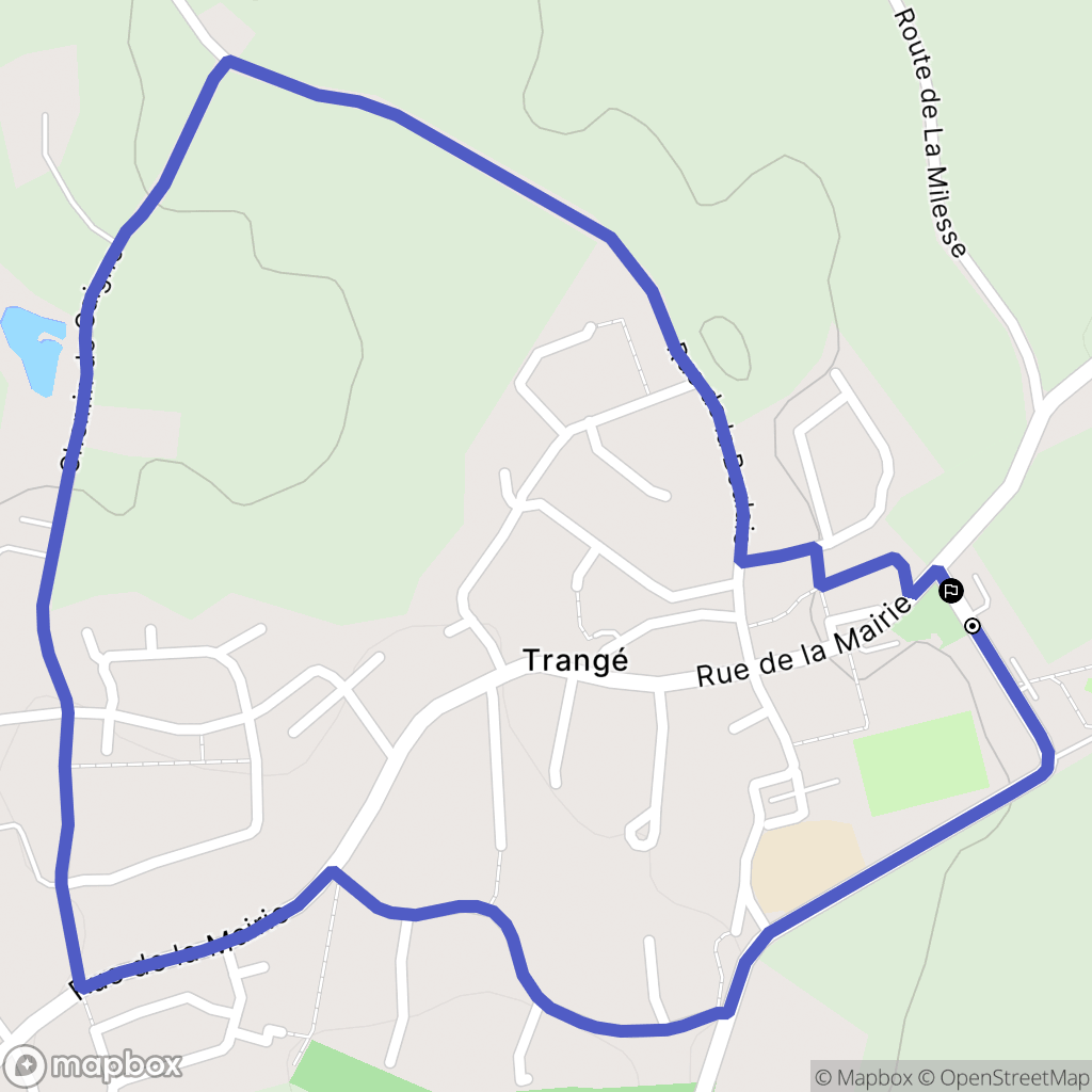 Trangé : carte du parcours de randonnée - France