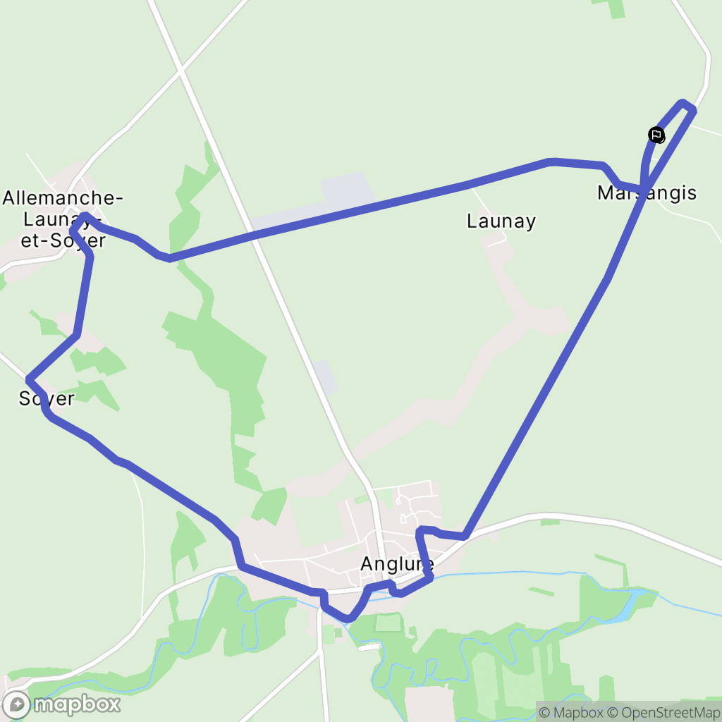 Marsangis : carte du parcours de randonnée - France