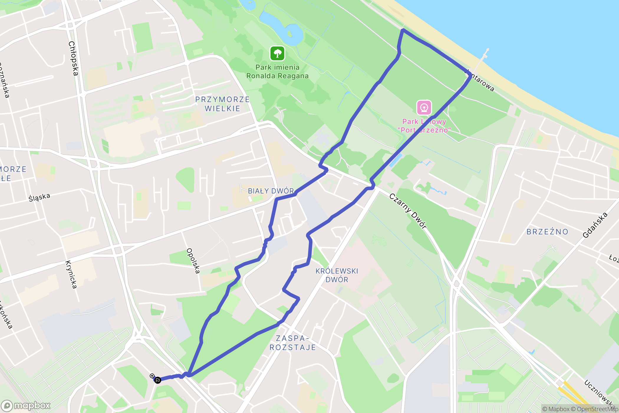 Gdańsk: mapa trasy - Poland