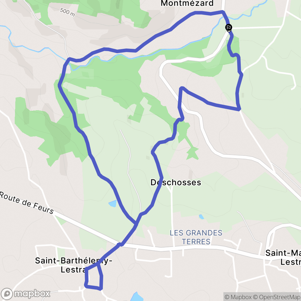 Saint-Martin-Lestra : carte du parcours de randonnée - France