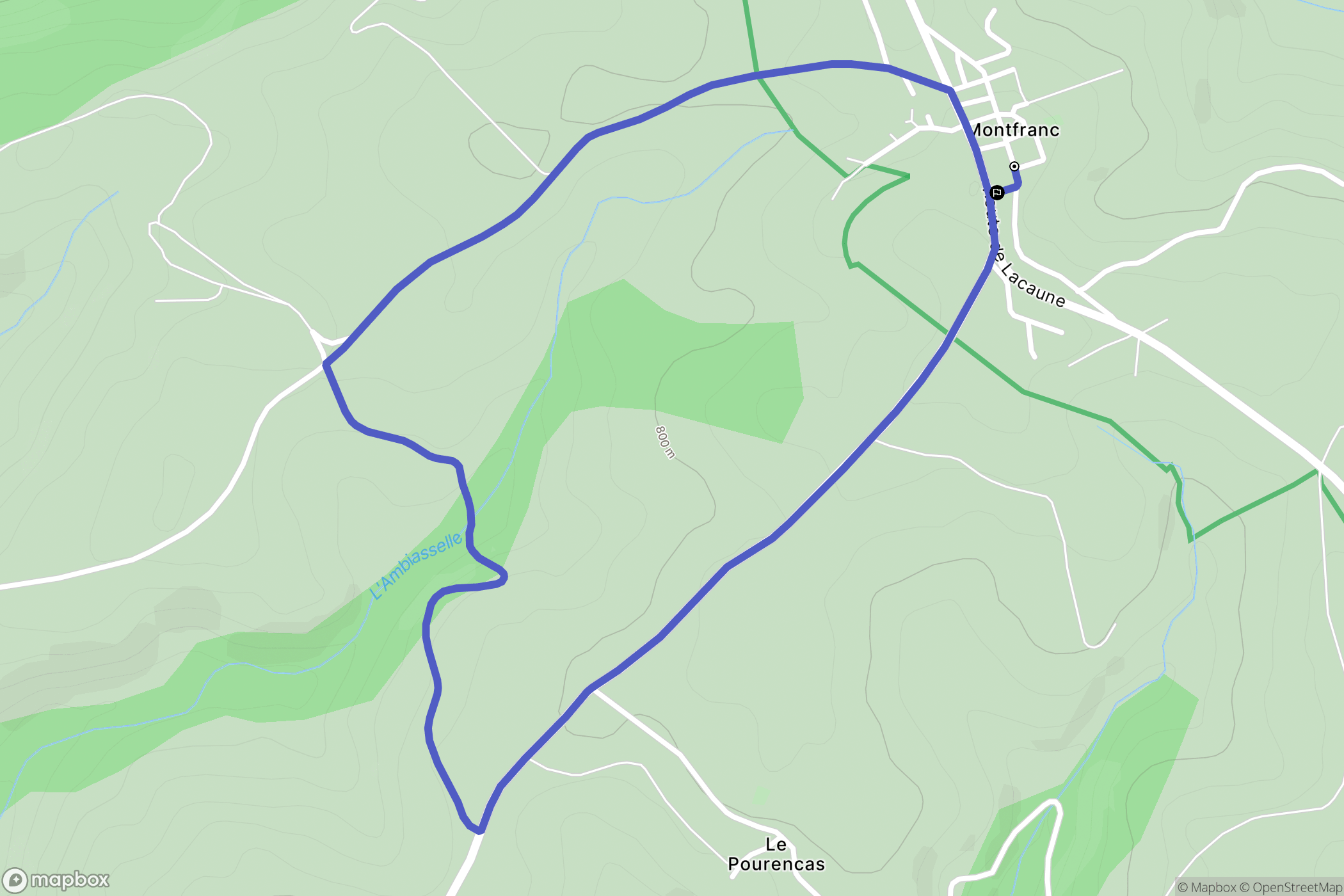 Montfranc : carte du parcours de randonnée - France