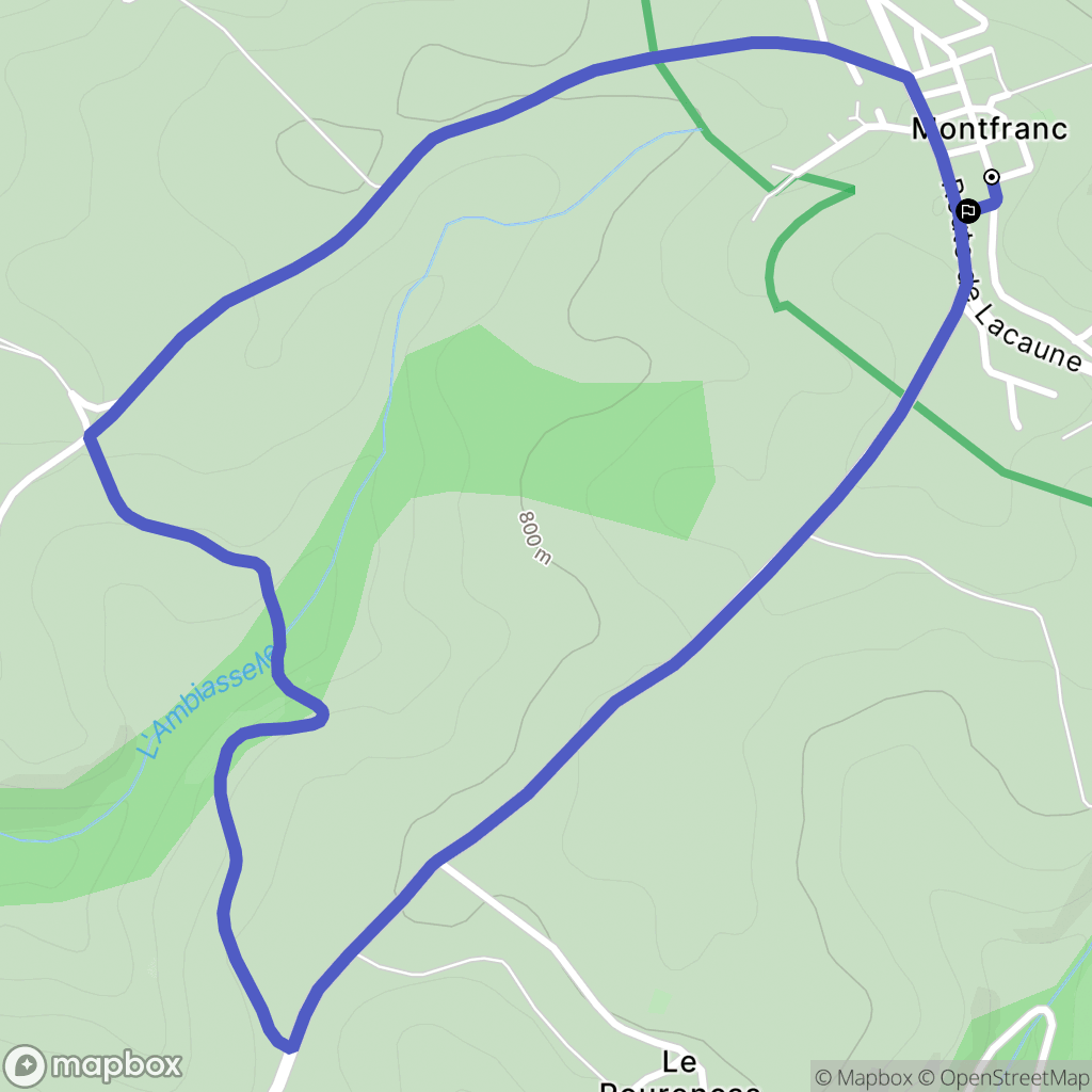 Montfranc : carte du parcours de randonnée - France