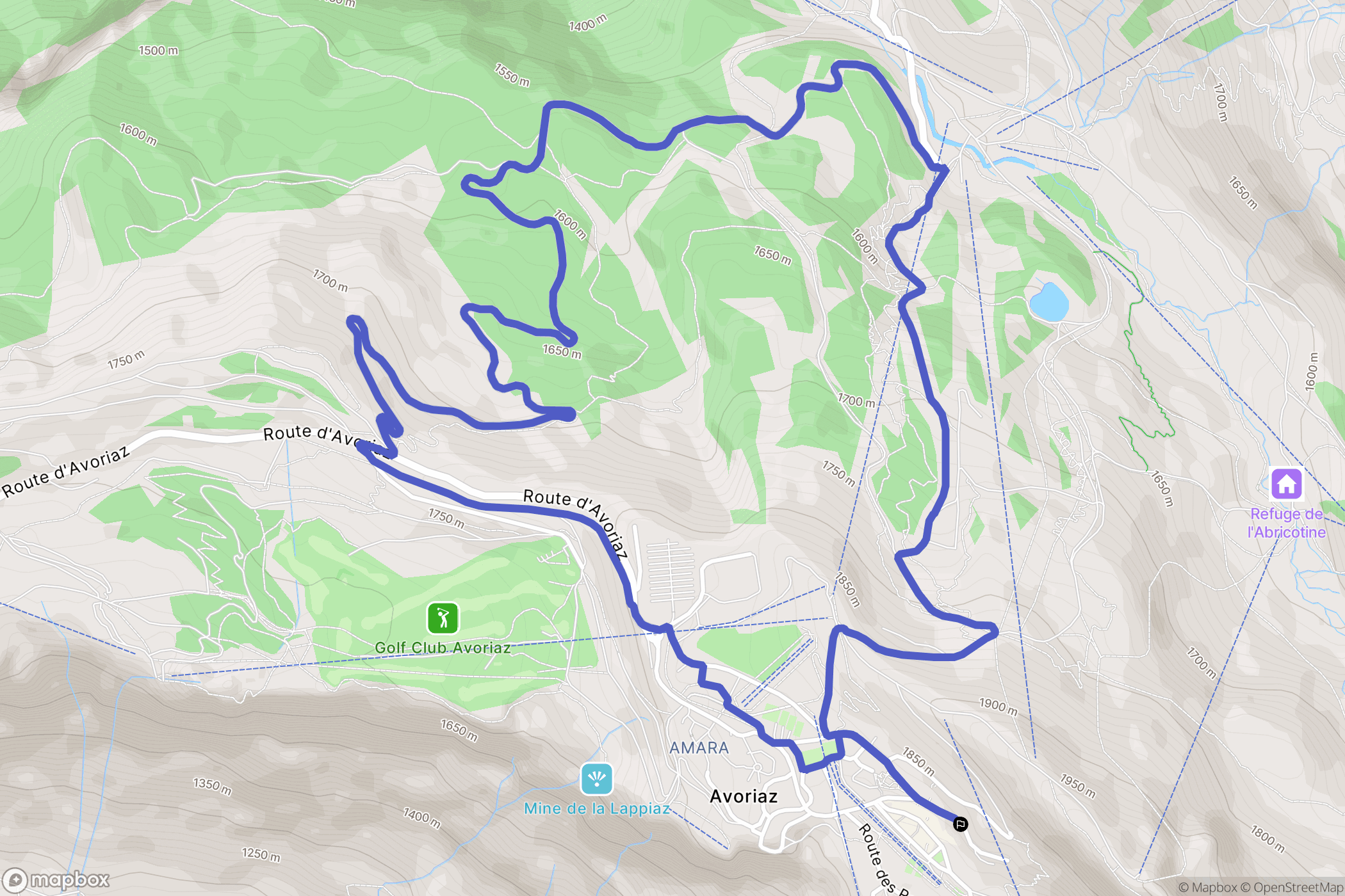 Morzine : carte du parcours de randonnée - France