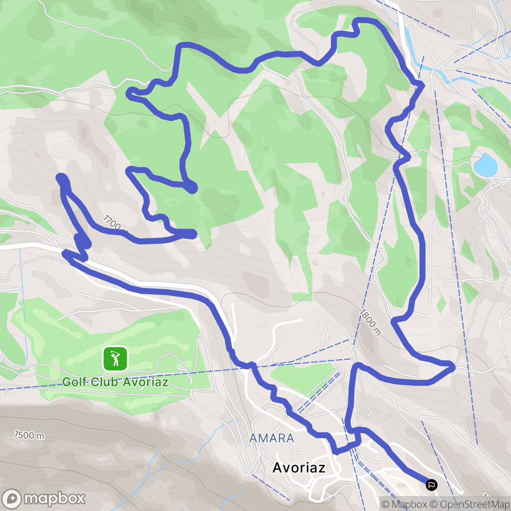 Morzine : carte du parcours de randonnée - France