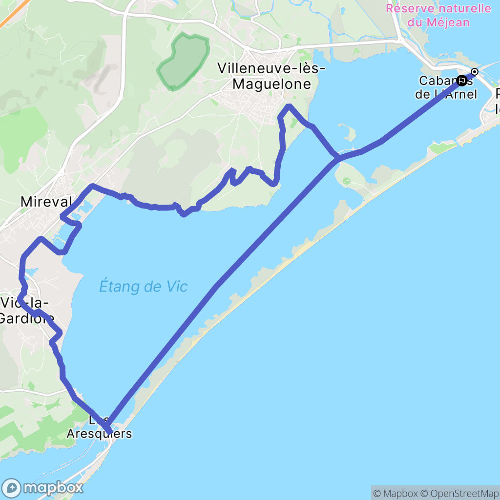 Palavas-les-Flots : carte du parcours de randonnée - France