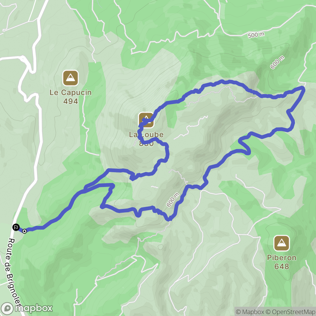 La Roquebrussanne : carte du parcours de randonnée - France