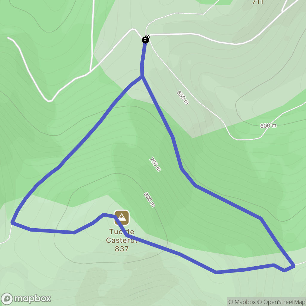 Montégut-en-Couserans : carte du parcours de randonnée - France