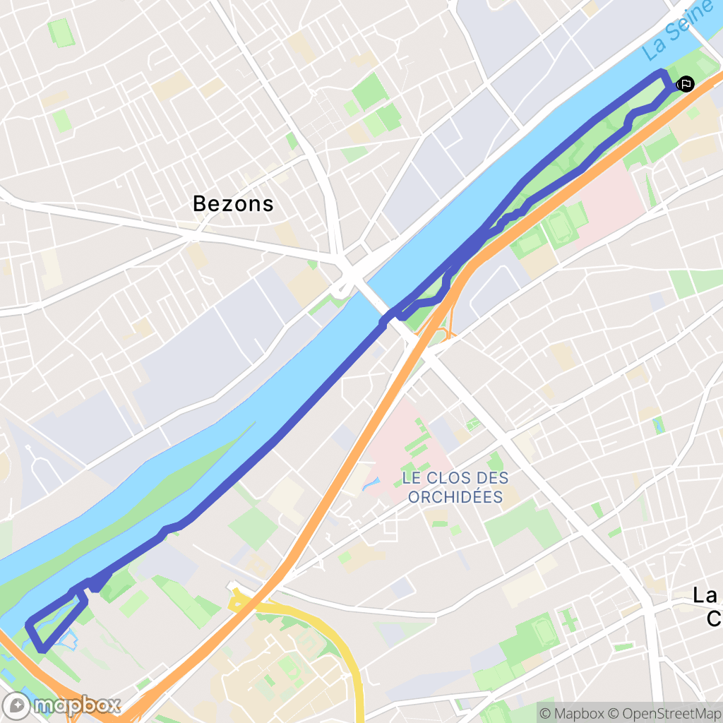 Colombes : carte du parcours de randonnée - France