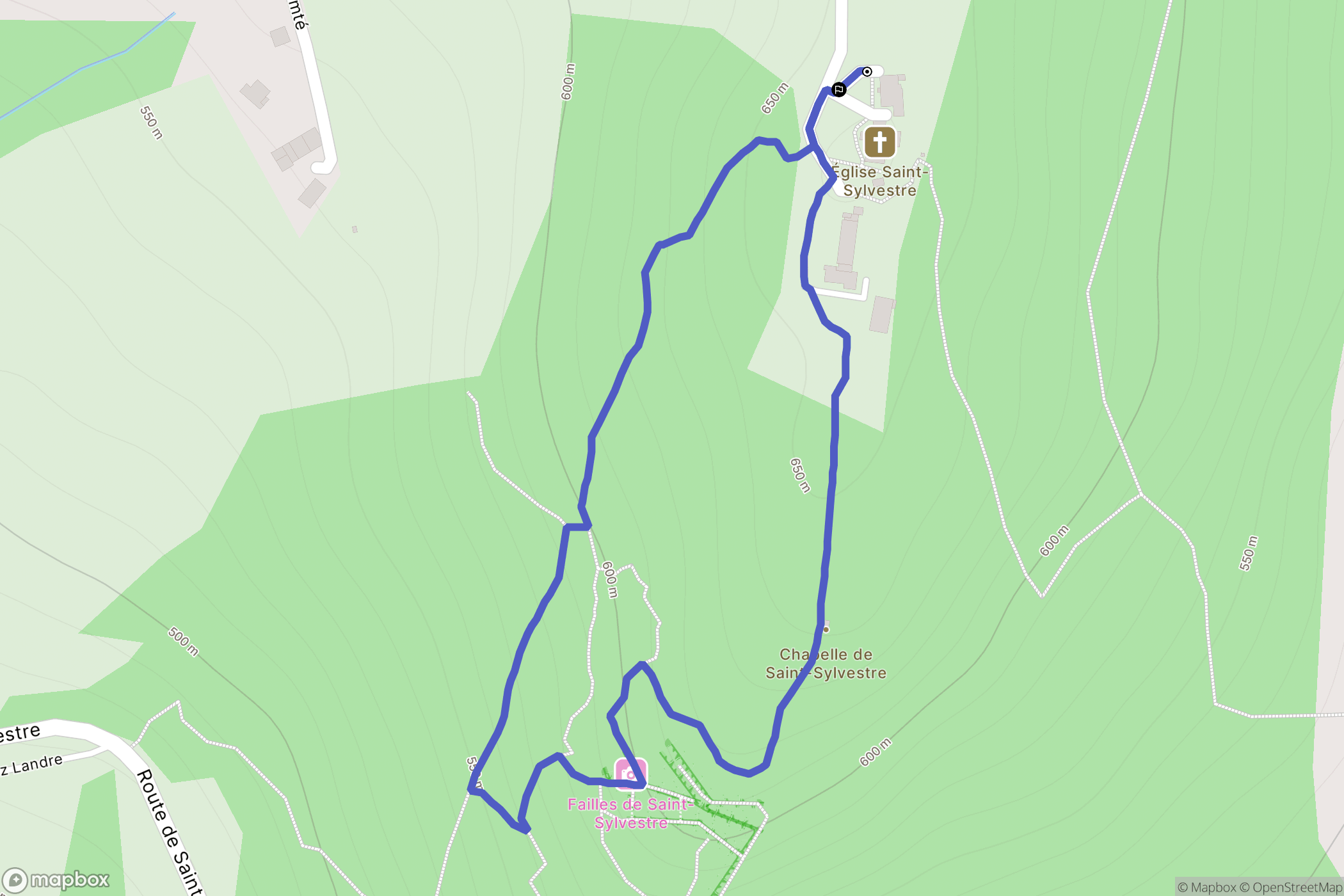 Saint-Sylvestre : carte du parcours de randonnée - France
