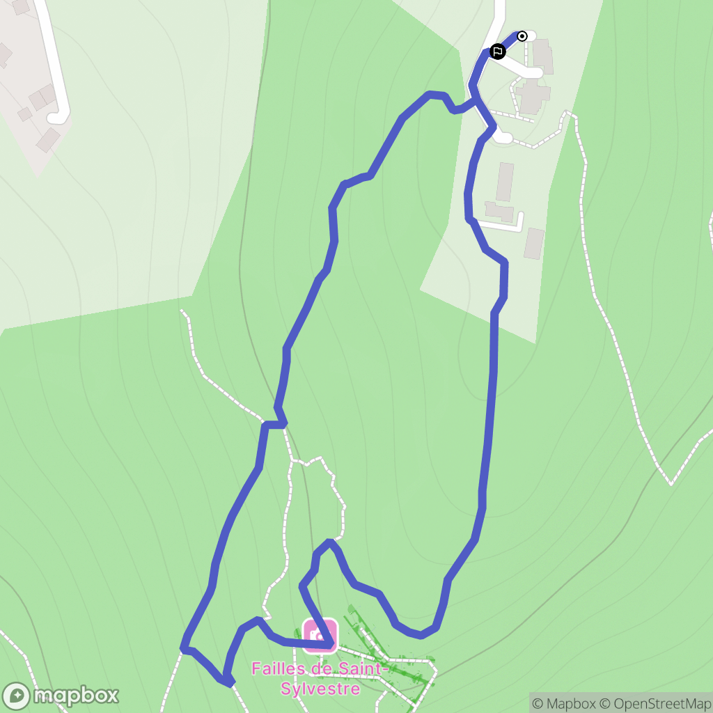 Saint-Sylvestre : carte du parcours de randonnée - France
