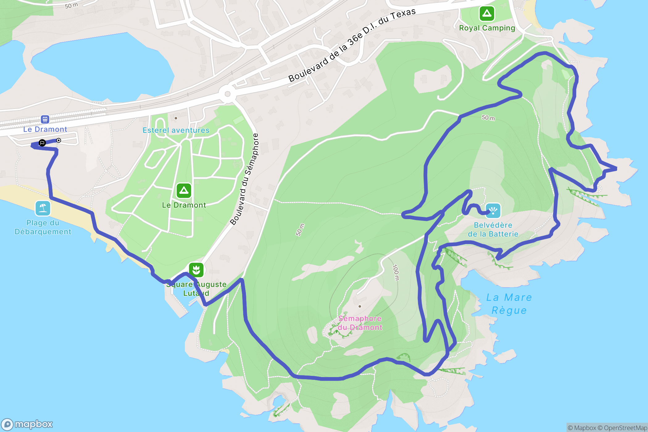 Saint-Raphaël : carte du parcours de randonnée - France