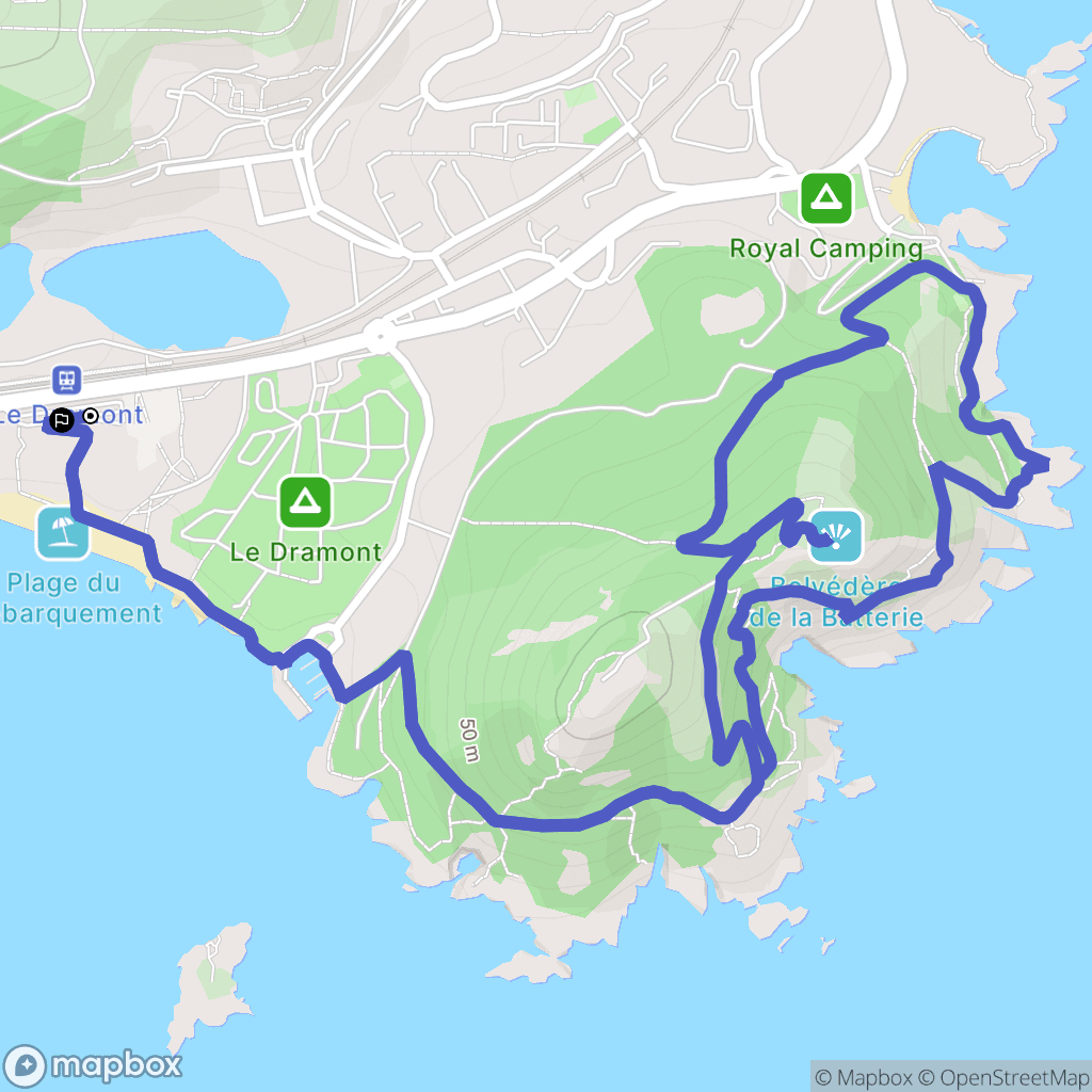 Saint-Raphaël : carte du parcours de randonnée - France