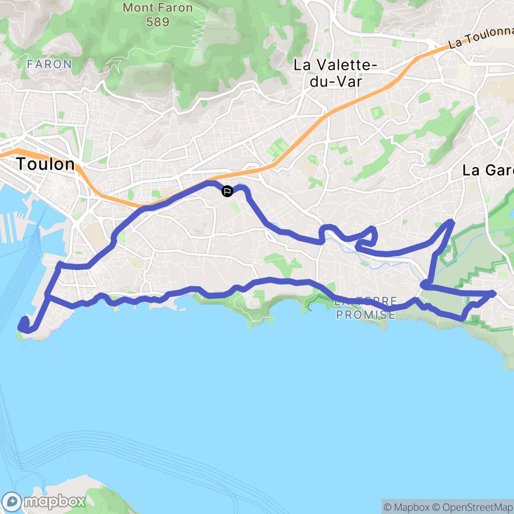 Toulon : carte du parcours de randonnée - France