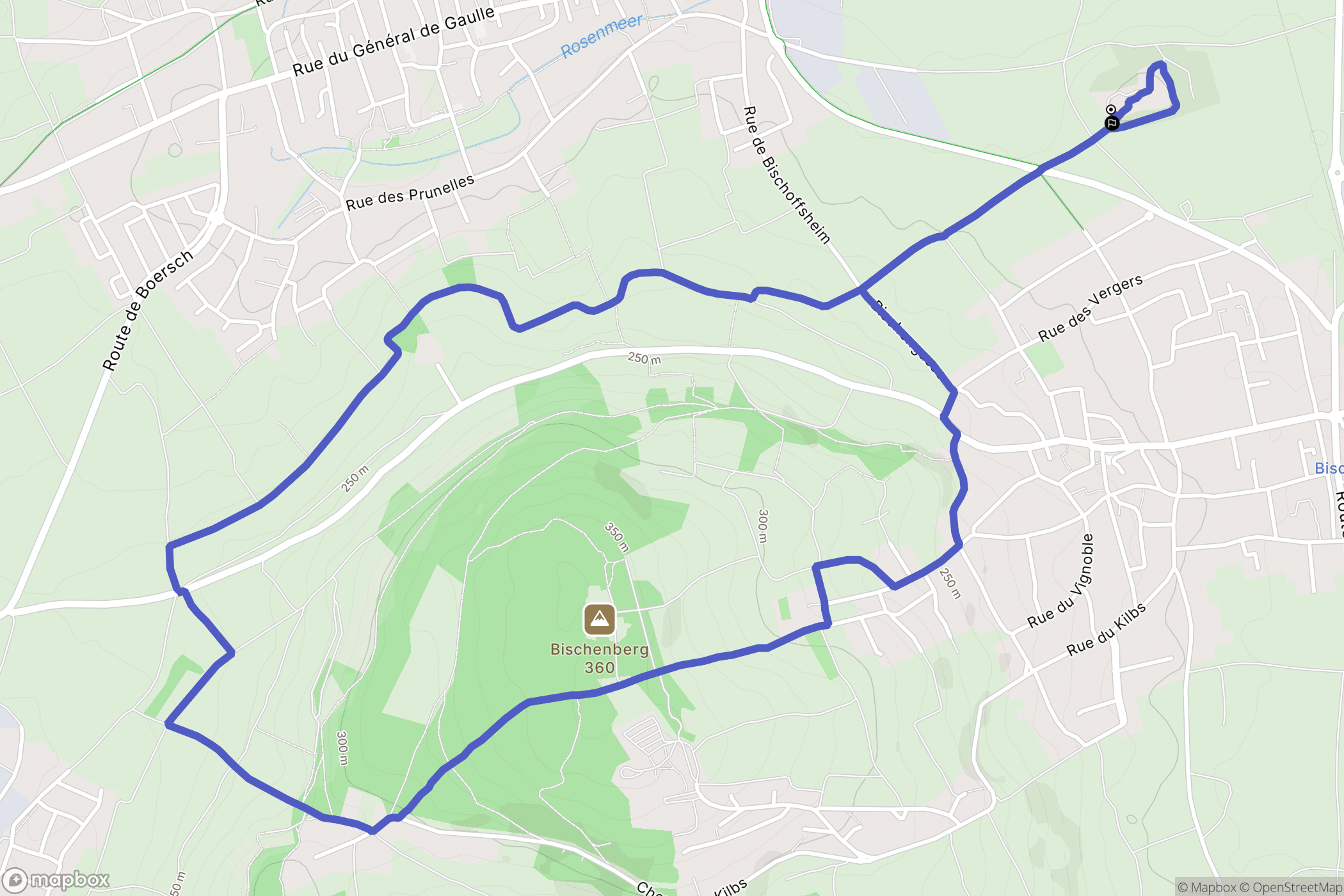 Rosheim : carte du parcours de randonnée - France