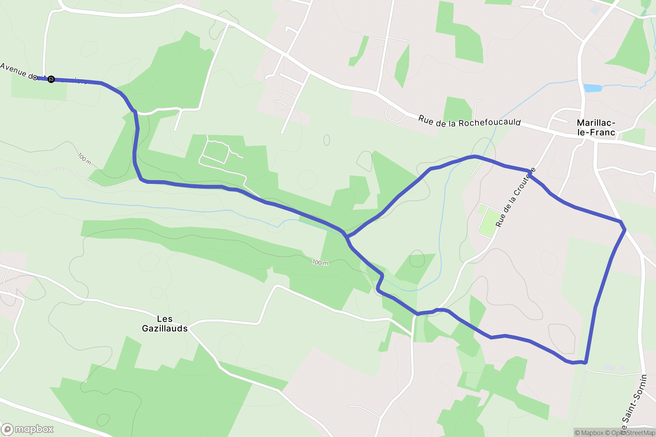 La Rochefoucauld-en-Angoumois : carte du parcours de randonnée - France