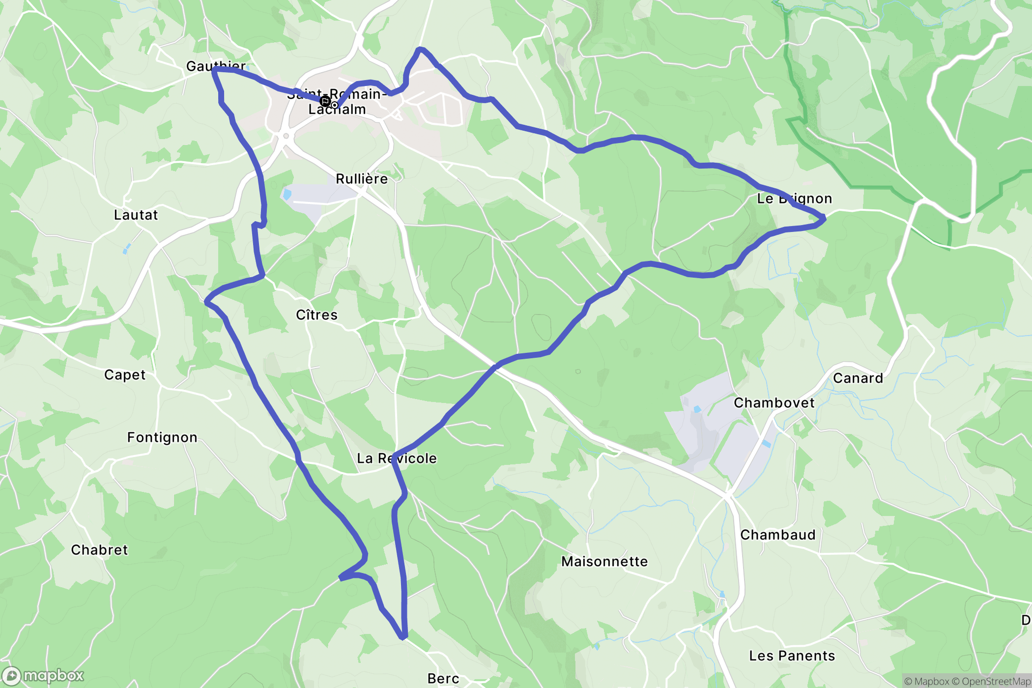 Saint-Romain-Lachalm : carte du parcours de randonnée - France