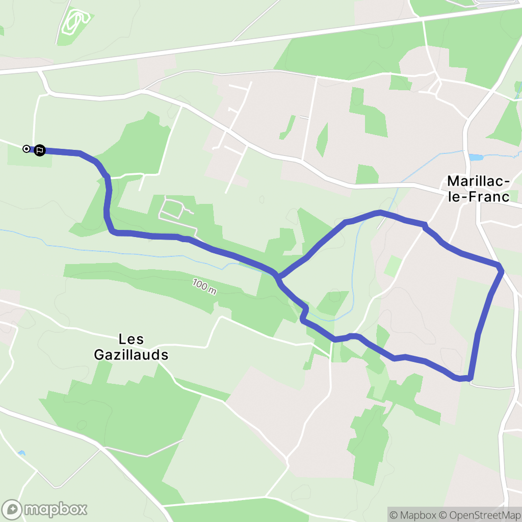 La Rochefoucauld-en-Angoumois : carte du parcours de randonnée - France