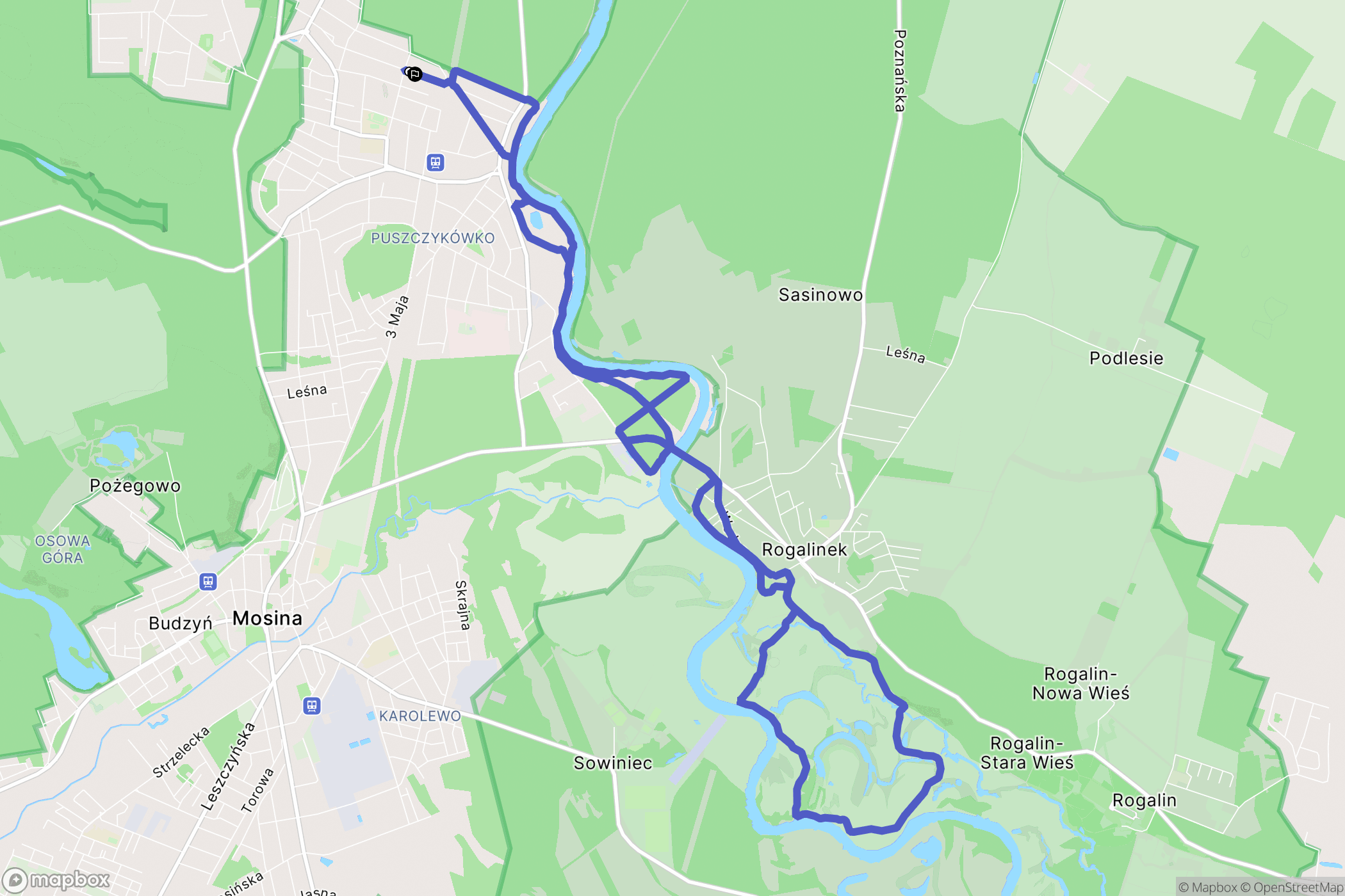 Puszczykowo: mapa trasy - Poland