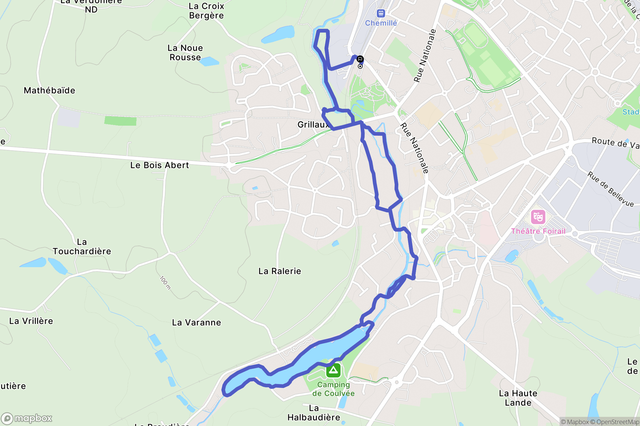 Chemillé-en-Anjou : carte du parcours de randonnée - France