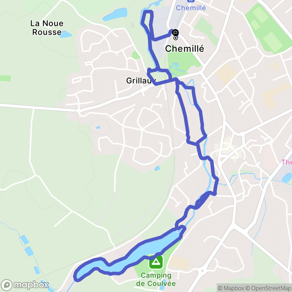 Chemillé-en-Anjou : carte du parcours de randonnée - France