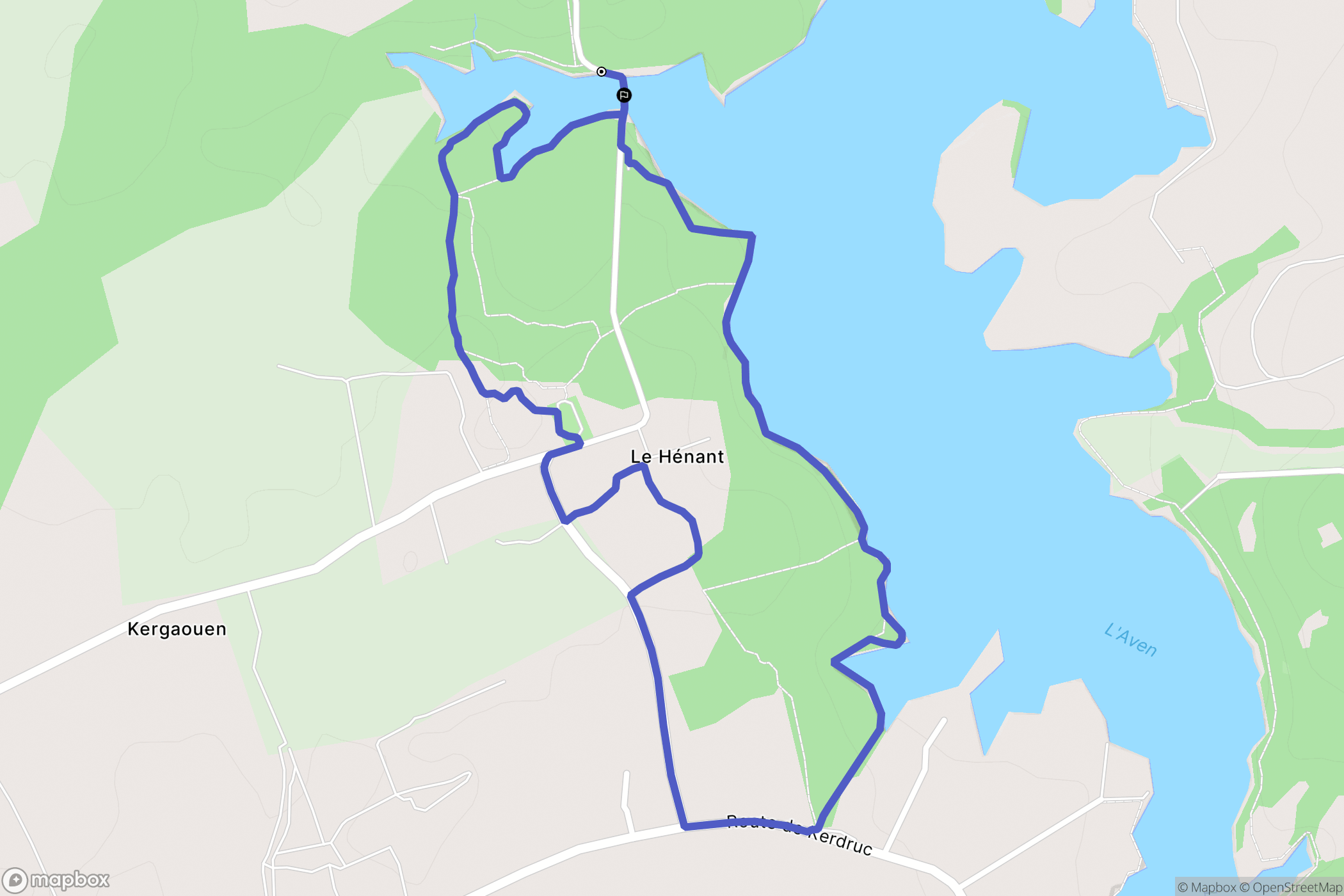 Névez : carte du parcours de randonnée - France