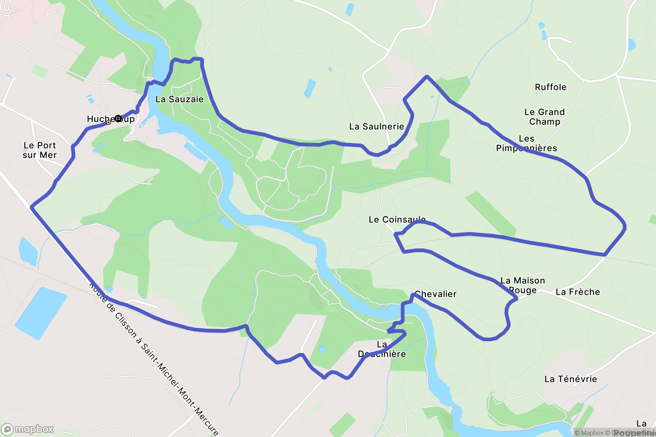 Cugand : carte du parcours de randonnée - France