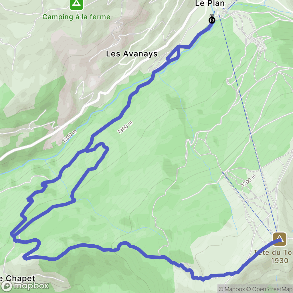 La Giettaz : carte du parcours de randonnée - France