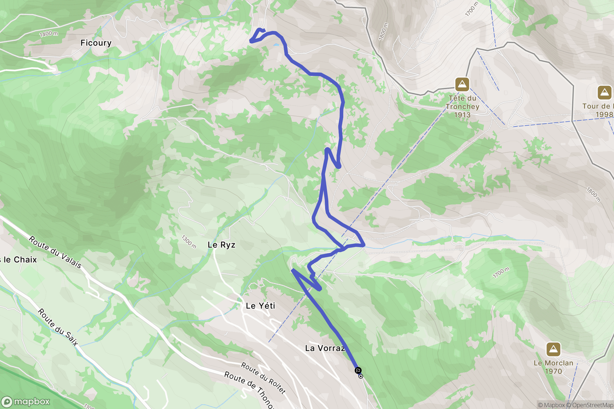 Châtel : carte du parcours de randonnée - France