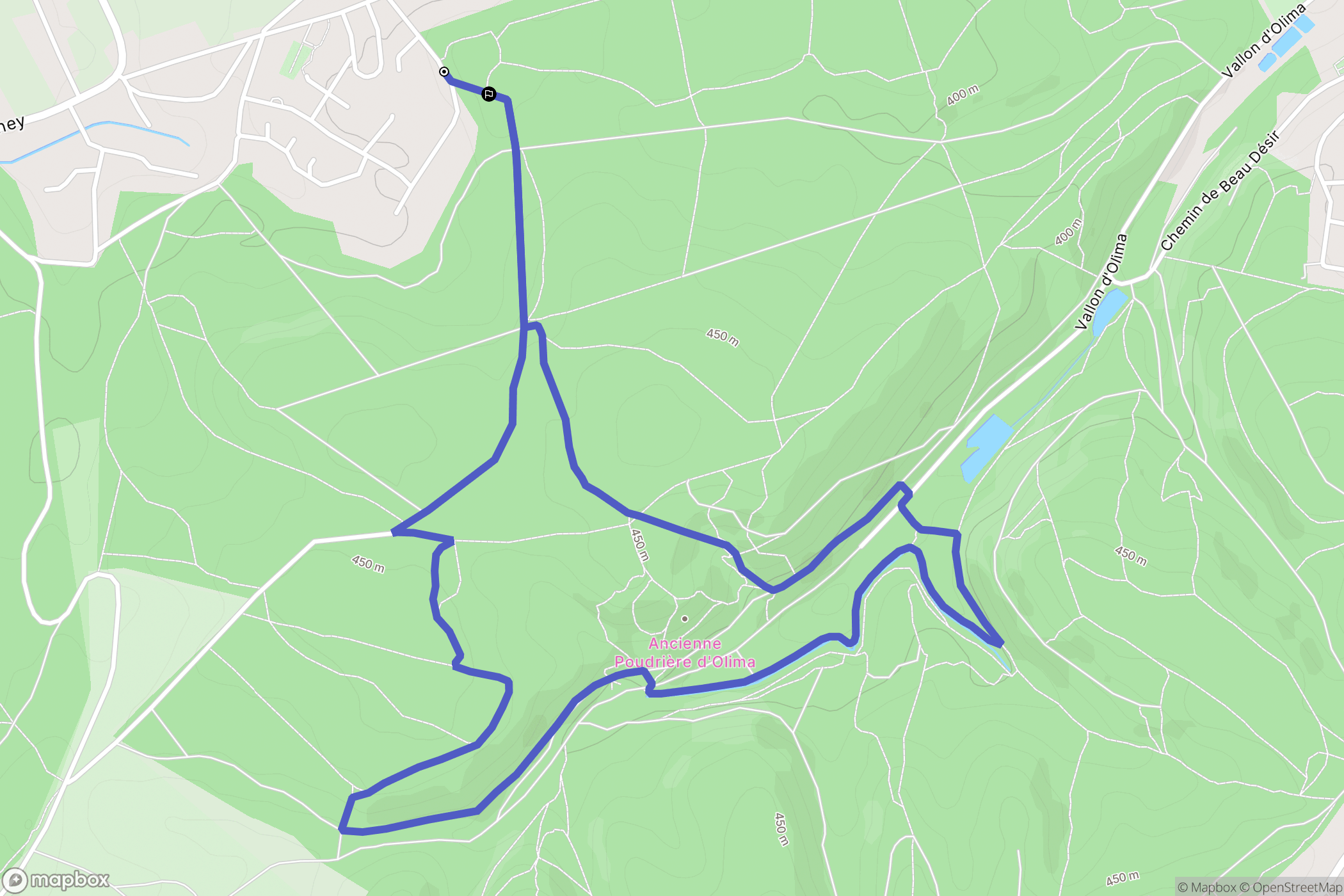 Les Forges : carte du parcours de randonnée - France