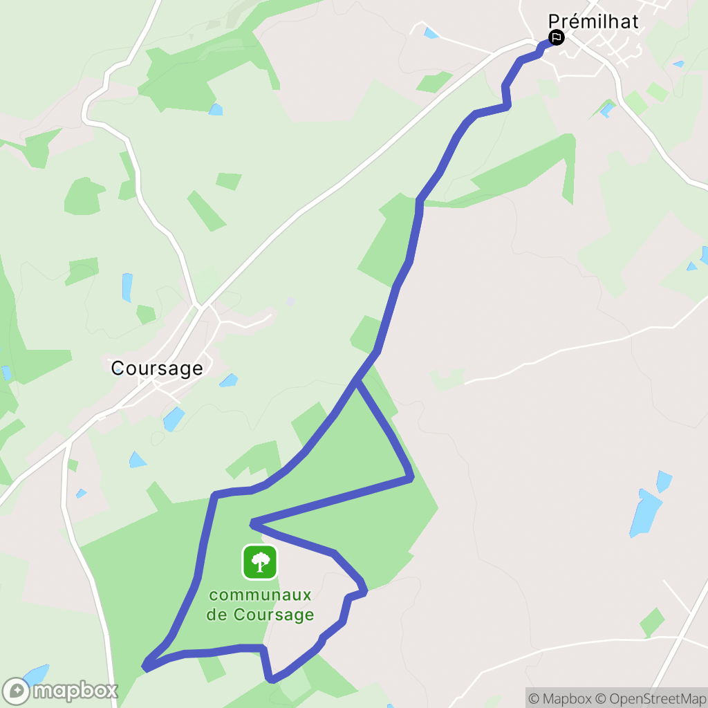 Prémilhat : carte du parcours de randonnée - France