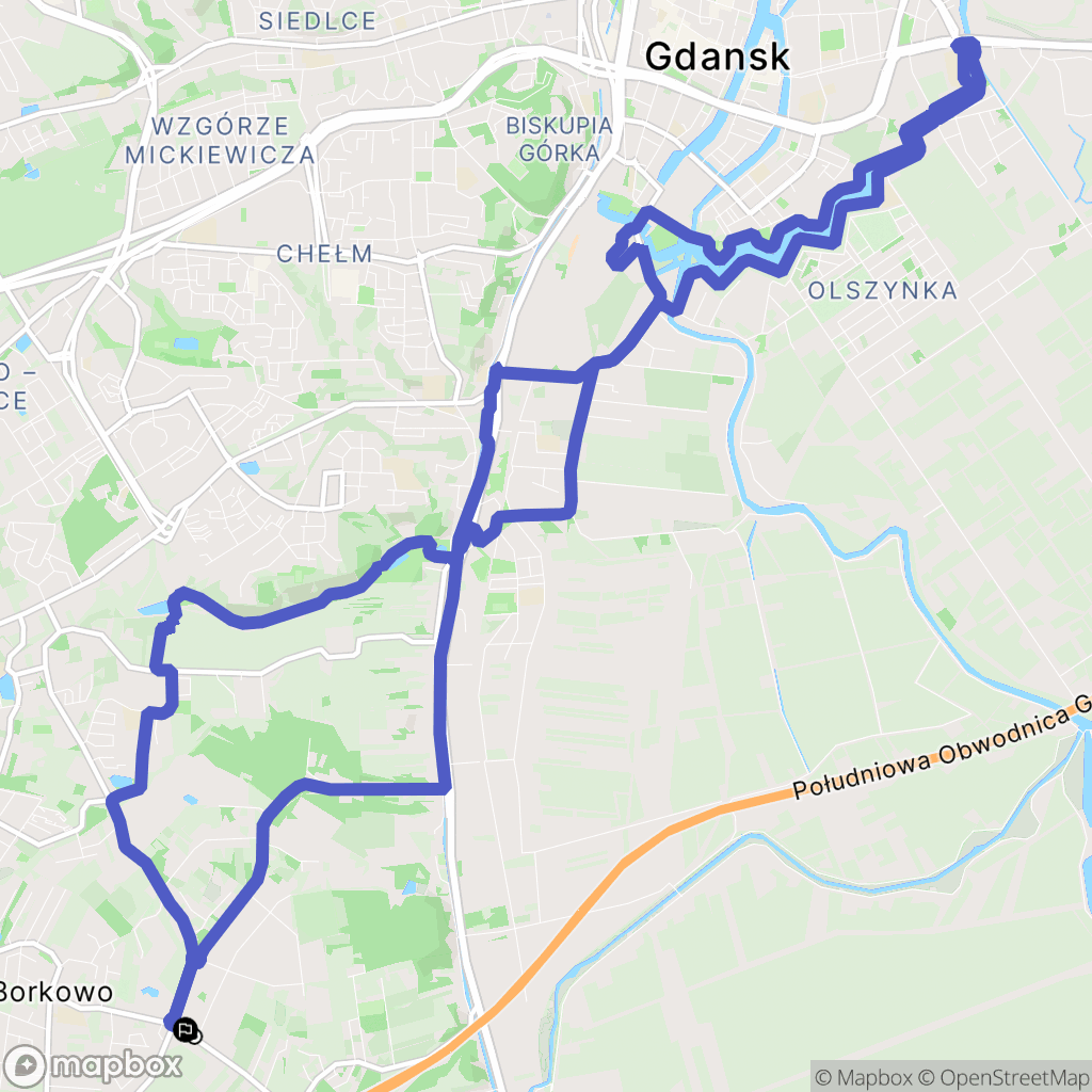 Gdańsk: mapa trasy - Poland
