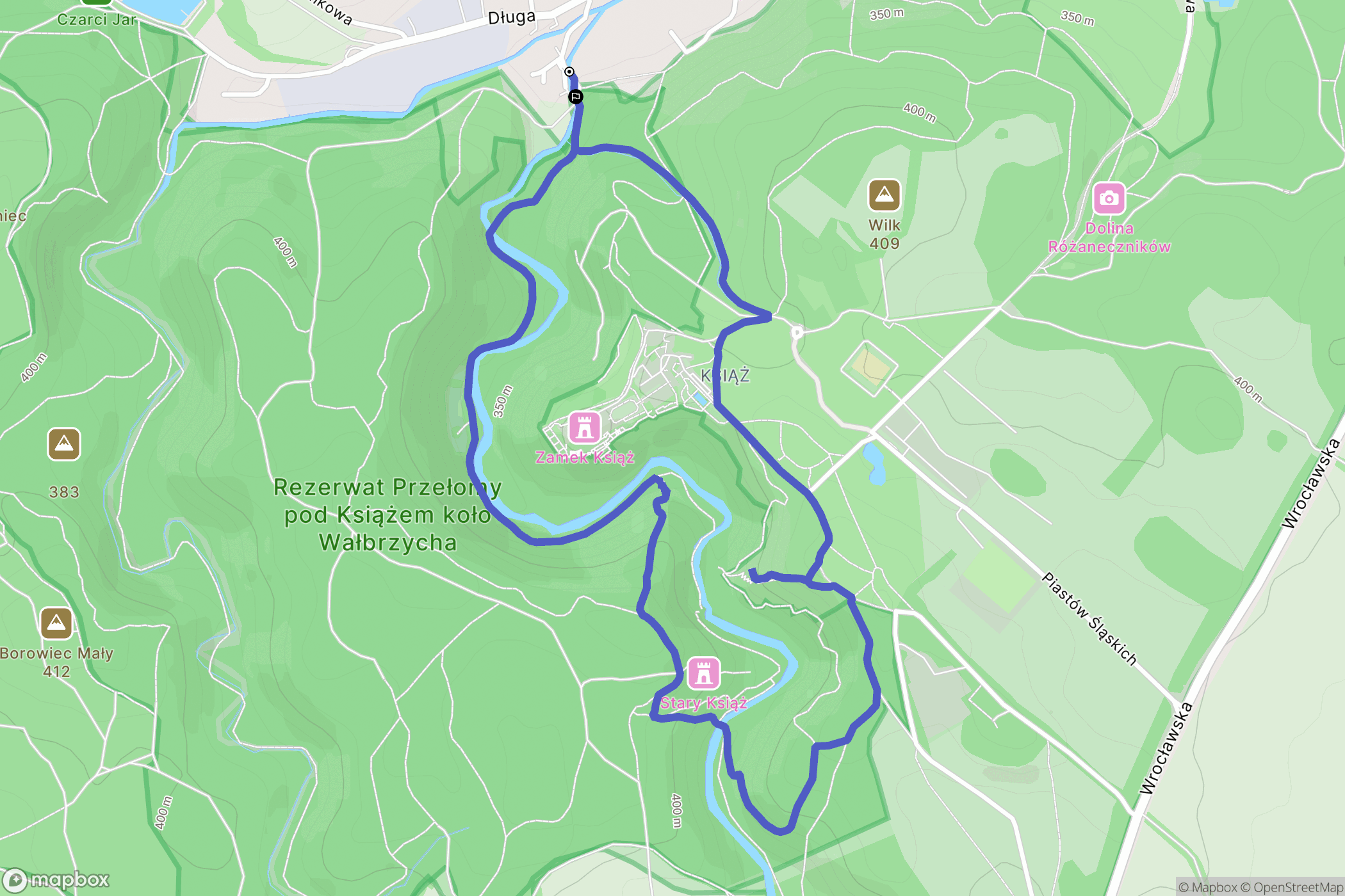 Świebodzice: mapa trasy - Poland