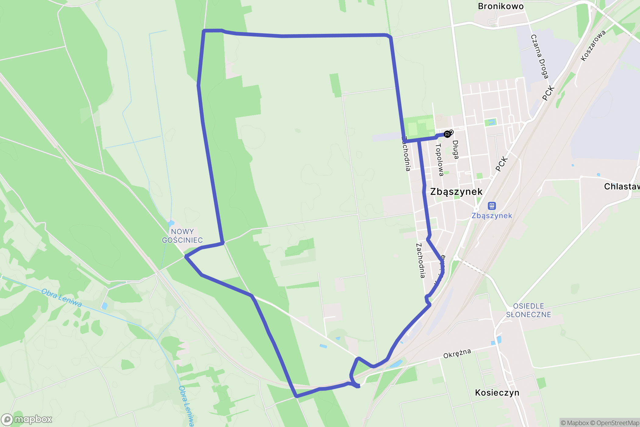 Zbąszynek: mapa trasy - Poland