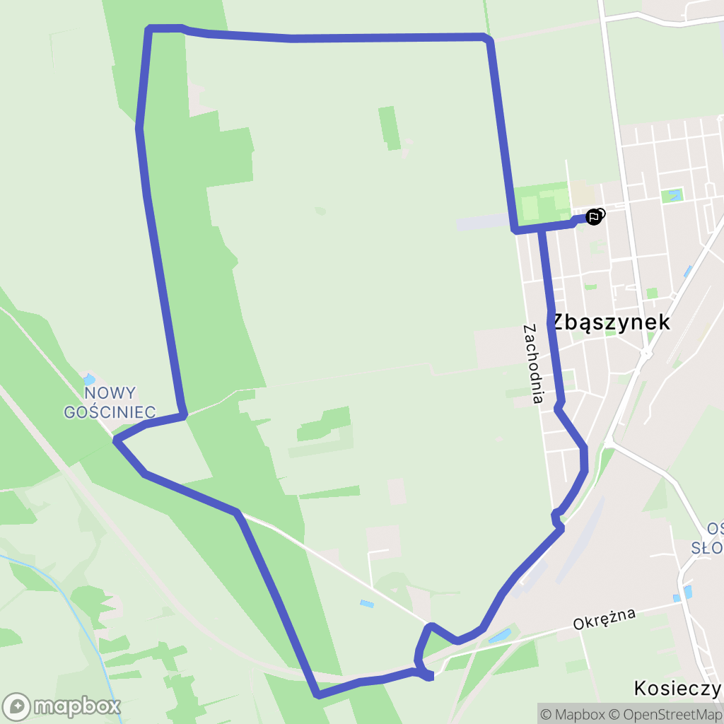 Zbąszynek: mapa trasy - Poland