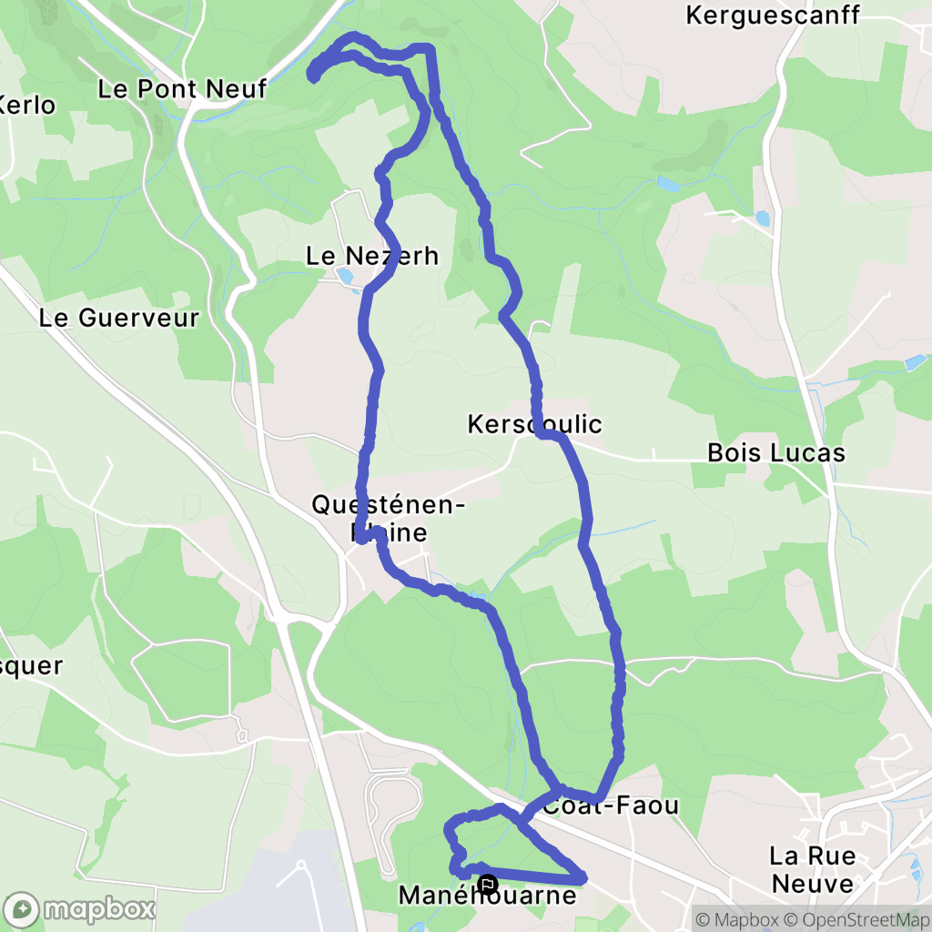 Plouay : carte du parcours de randonnée - France