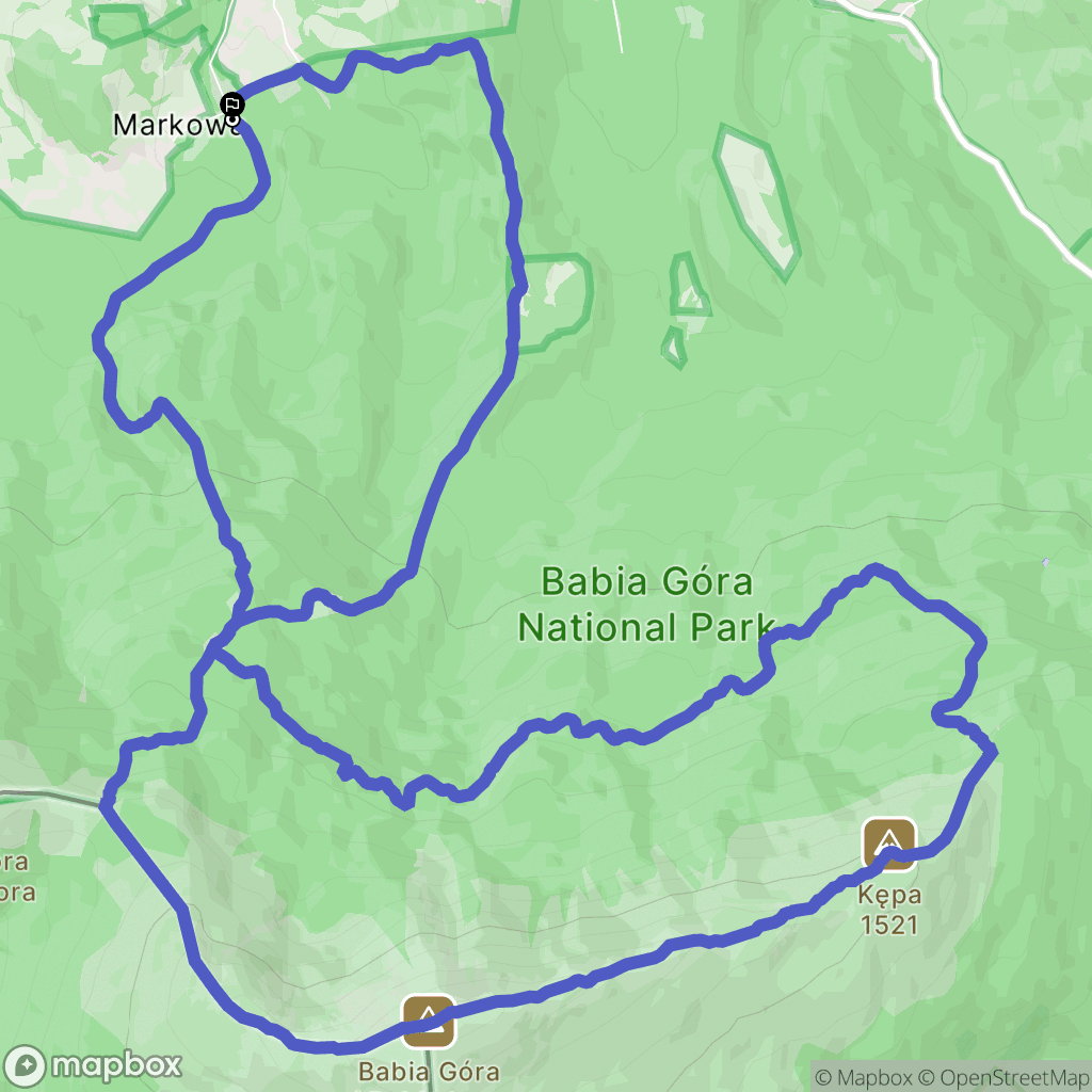 Zawoja: mapa trasy - Poland