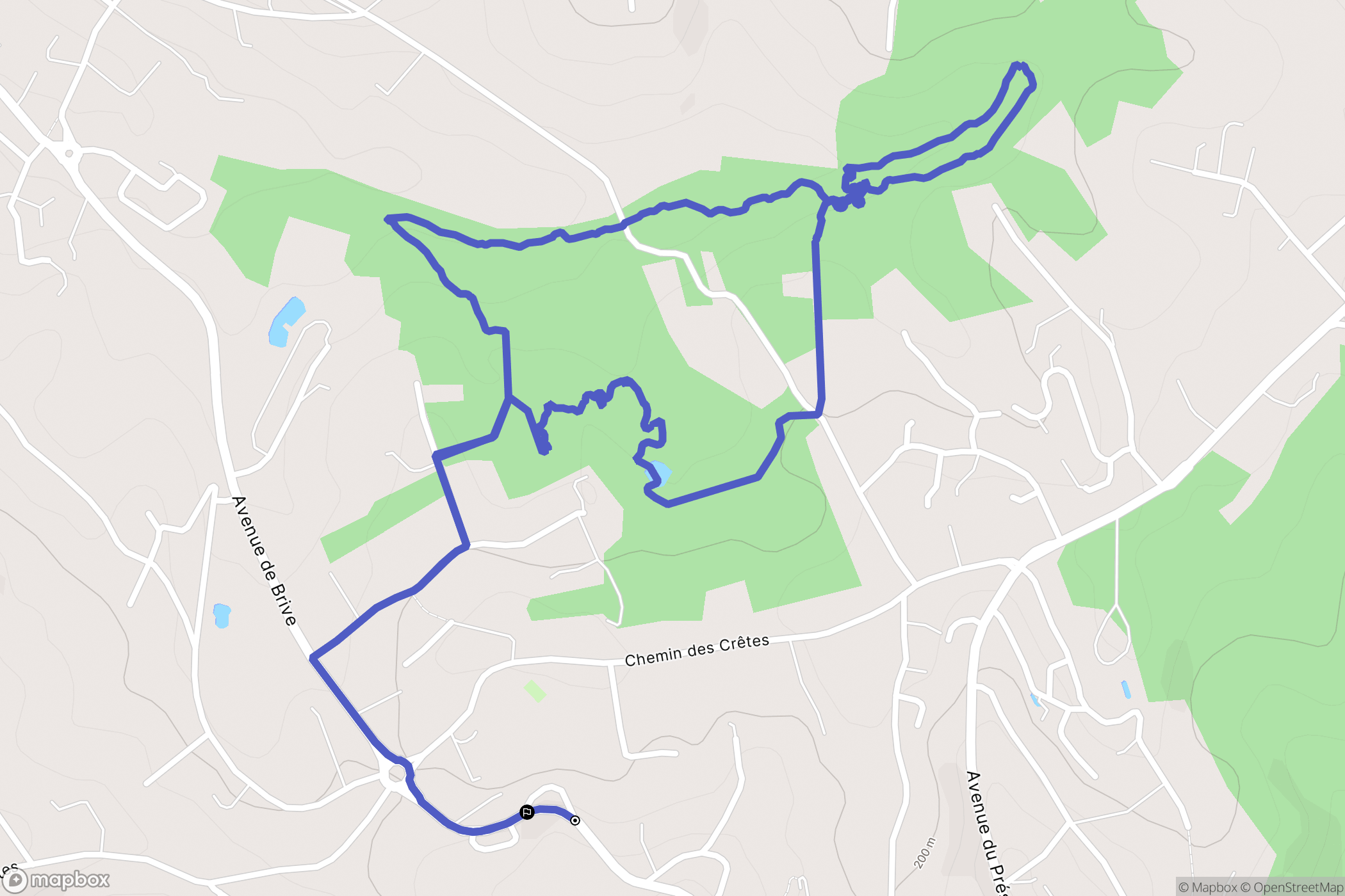 Brive-la-Gaillarde : carte du parcours de randonnée - France