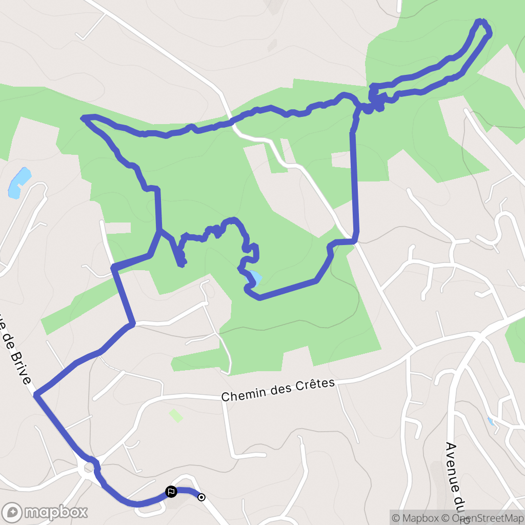 Brive-la-Gaillarde : carte du parcours de randonnée - France