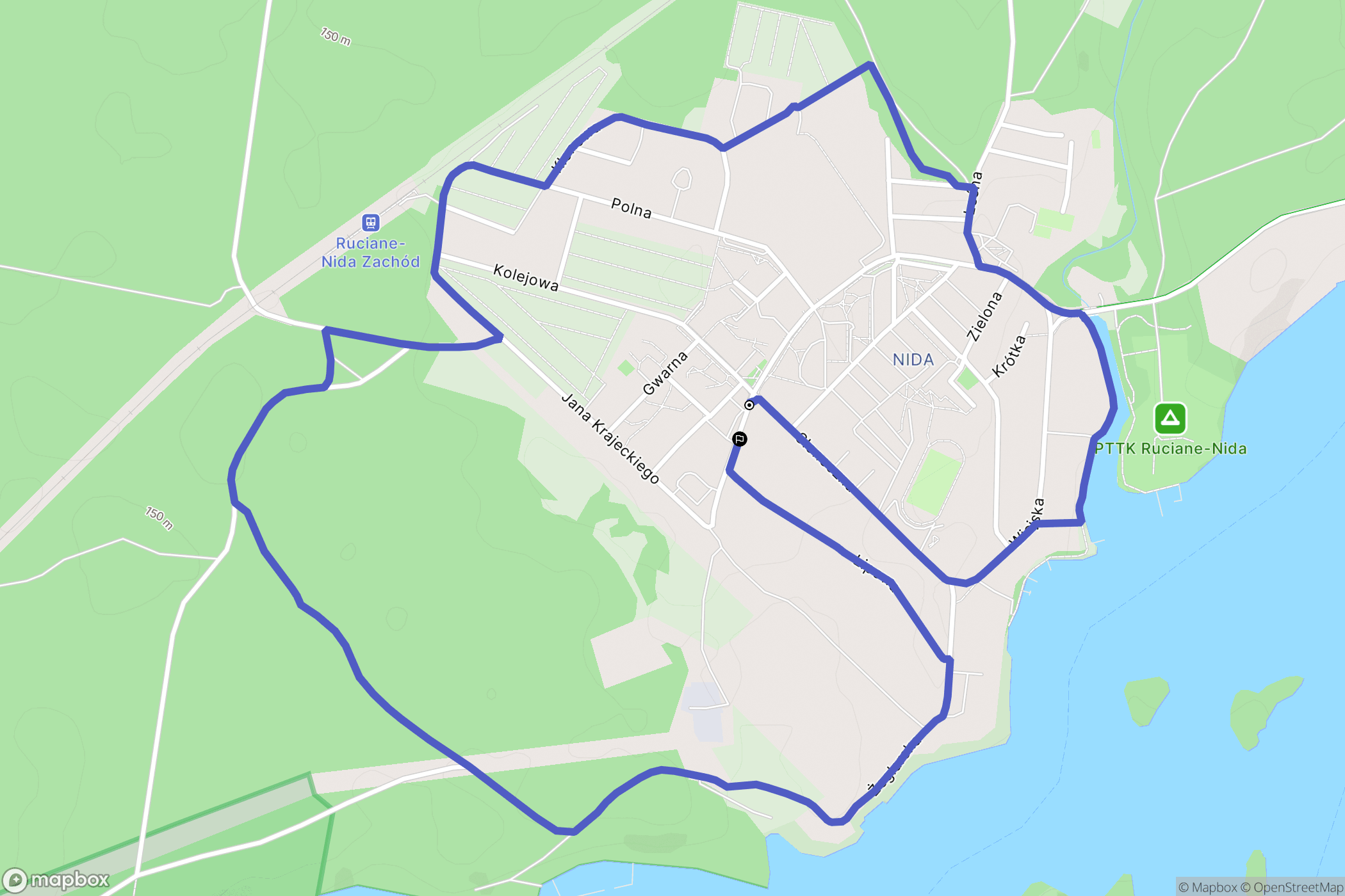 Ruciane-Nida: mapa trasy - Poland