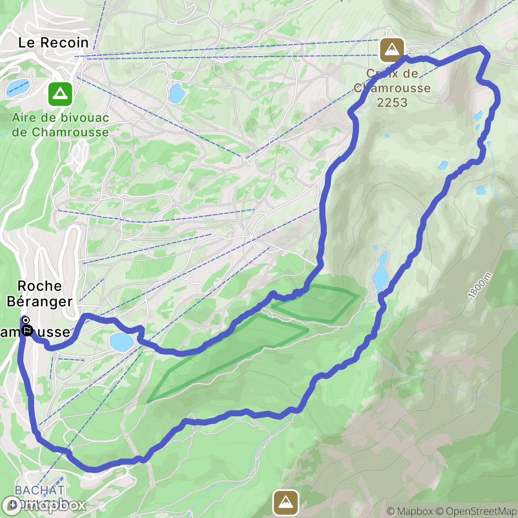 Chamrousse : carte du parcours de randonnée - France