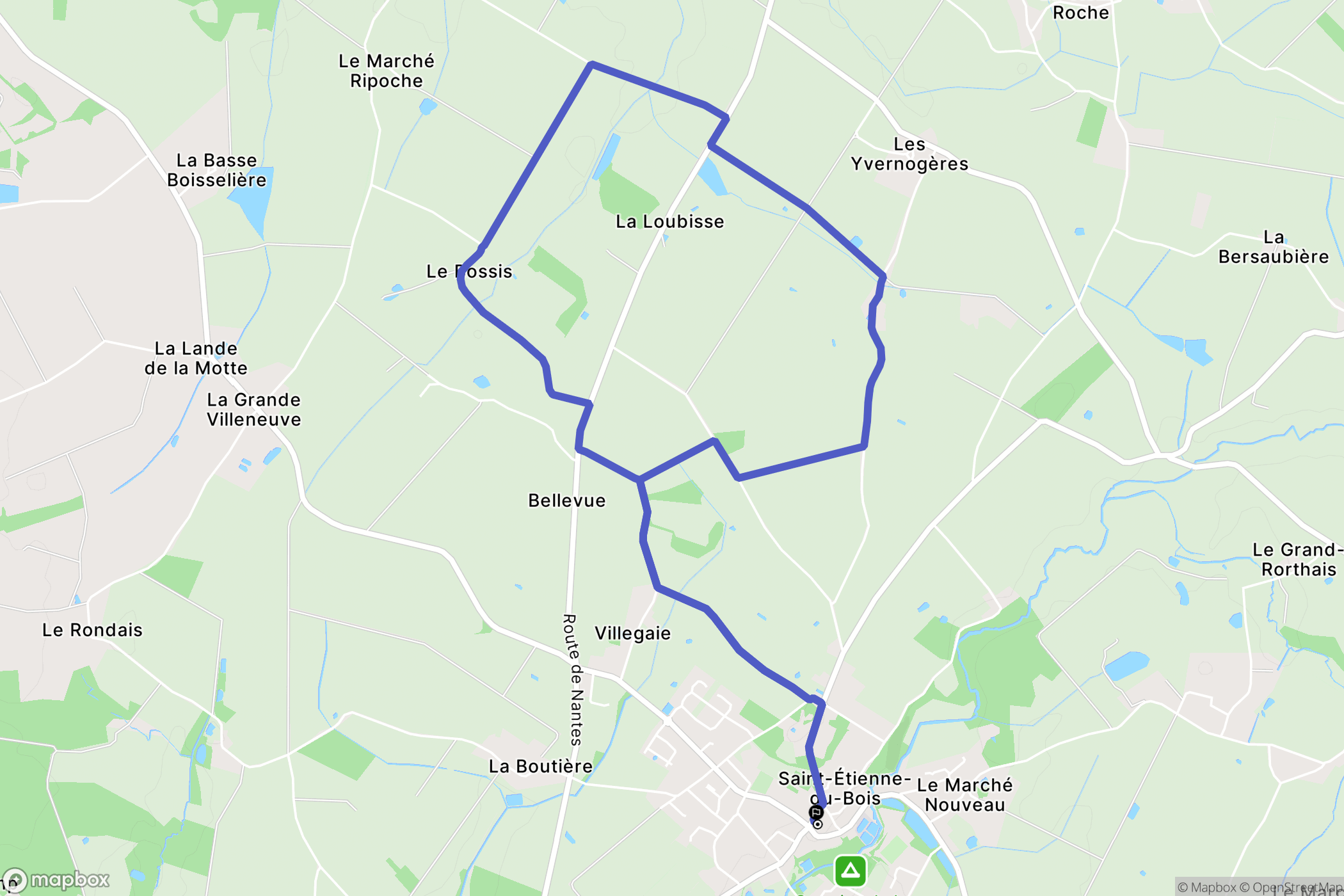 Saint-Étienne-du-Bois : carte du parcours de randonnée - France