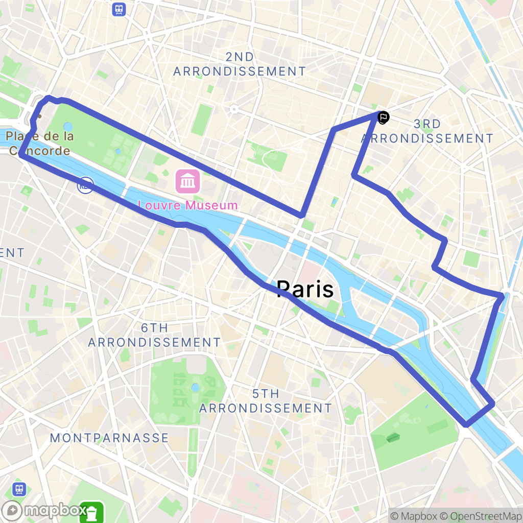 Paris : carte du parcours de randonnée - France