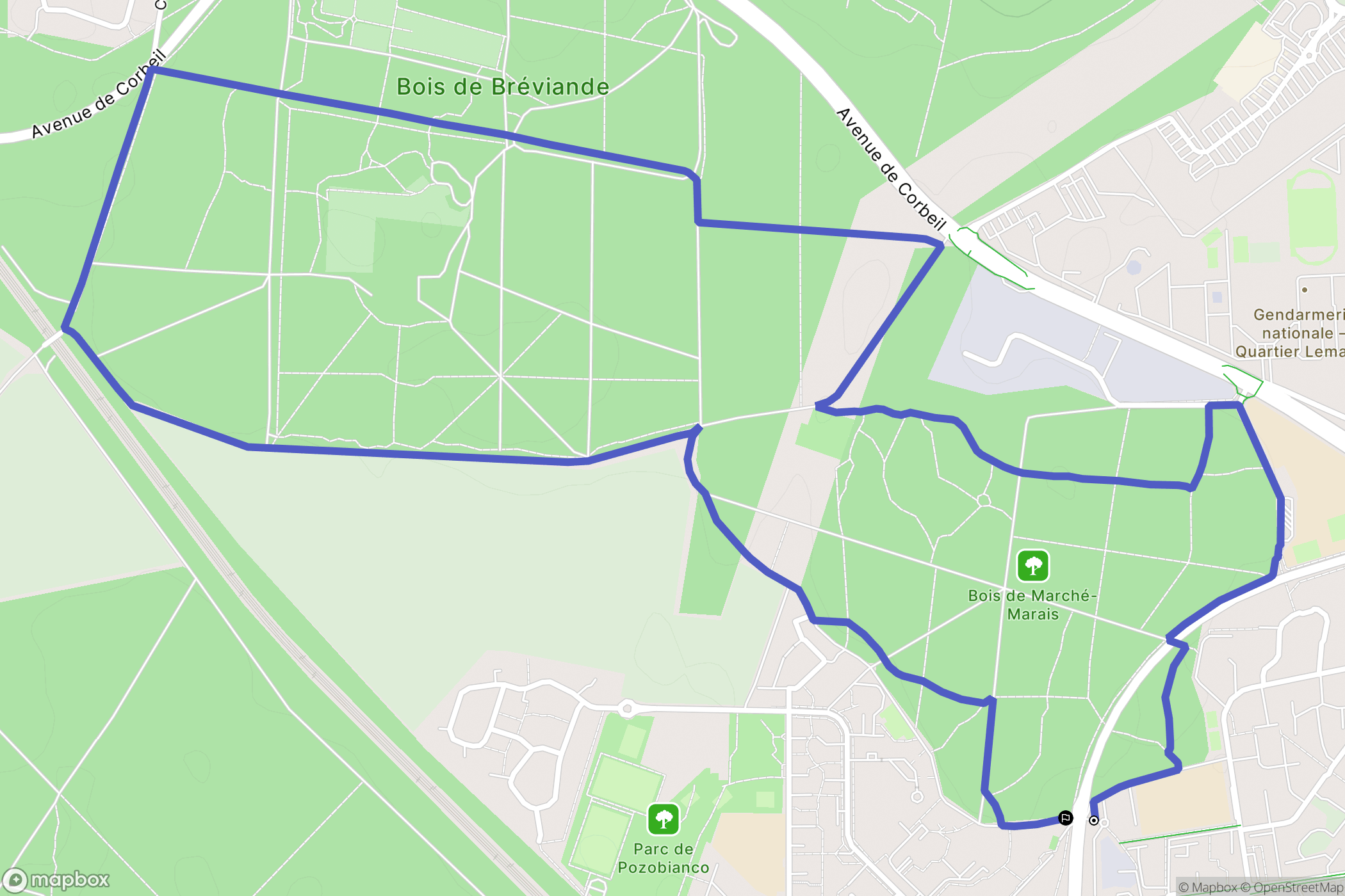 Le Mée-sur-Seine : carte du parcours de randonnée - France