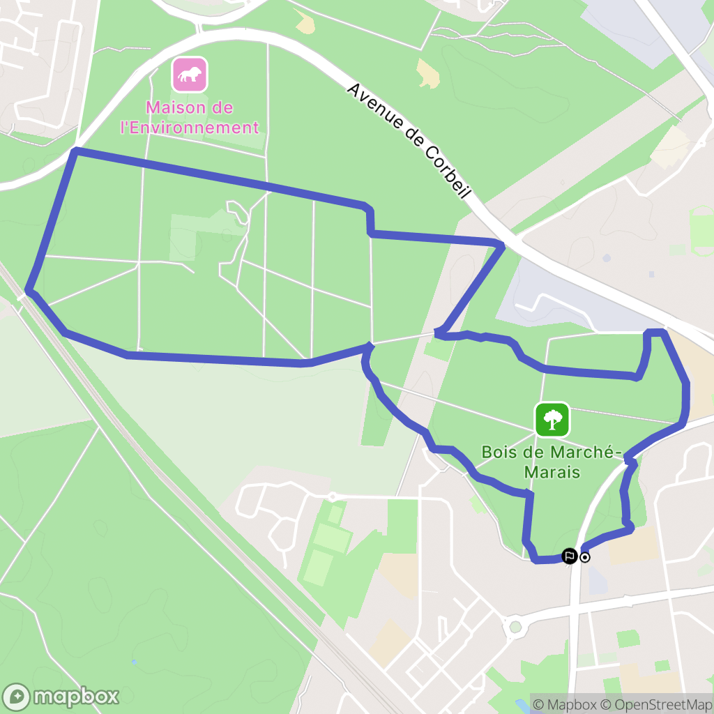 Le Mée-sur-Seine : carte du parcours de randonnée - France