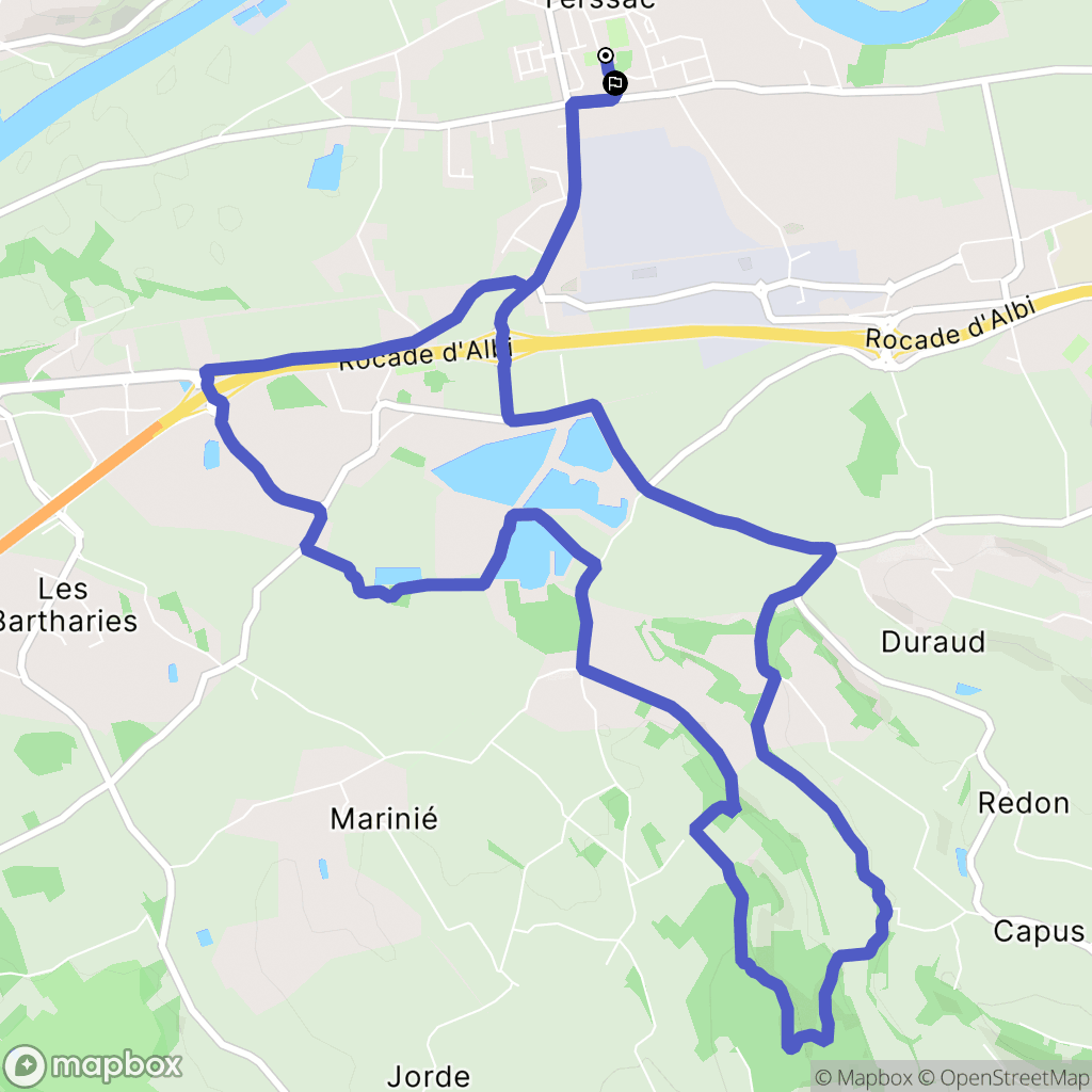 Terssac : carte du parcours de randonnée - France