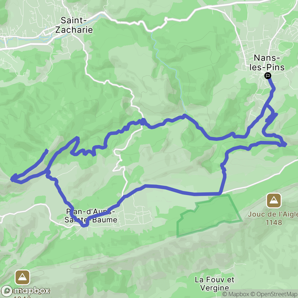 Nans-les-Pins : carte du parcours de randonnée - France