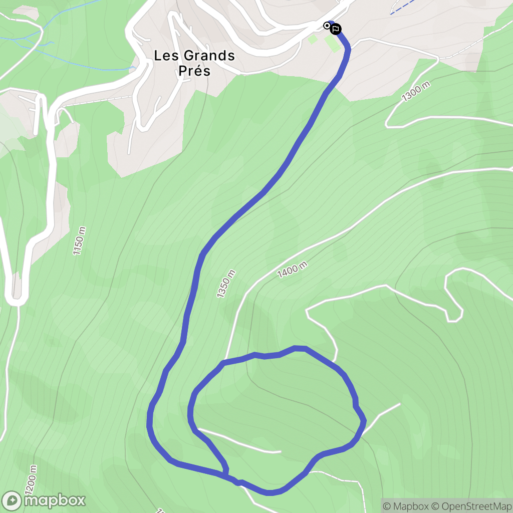 Le Biot : carte du parcours de randonnée - France