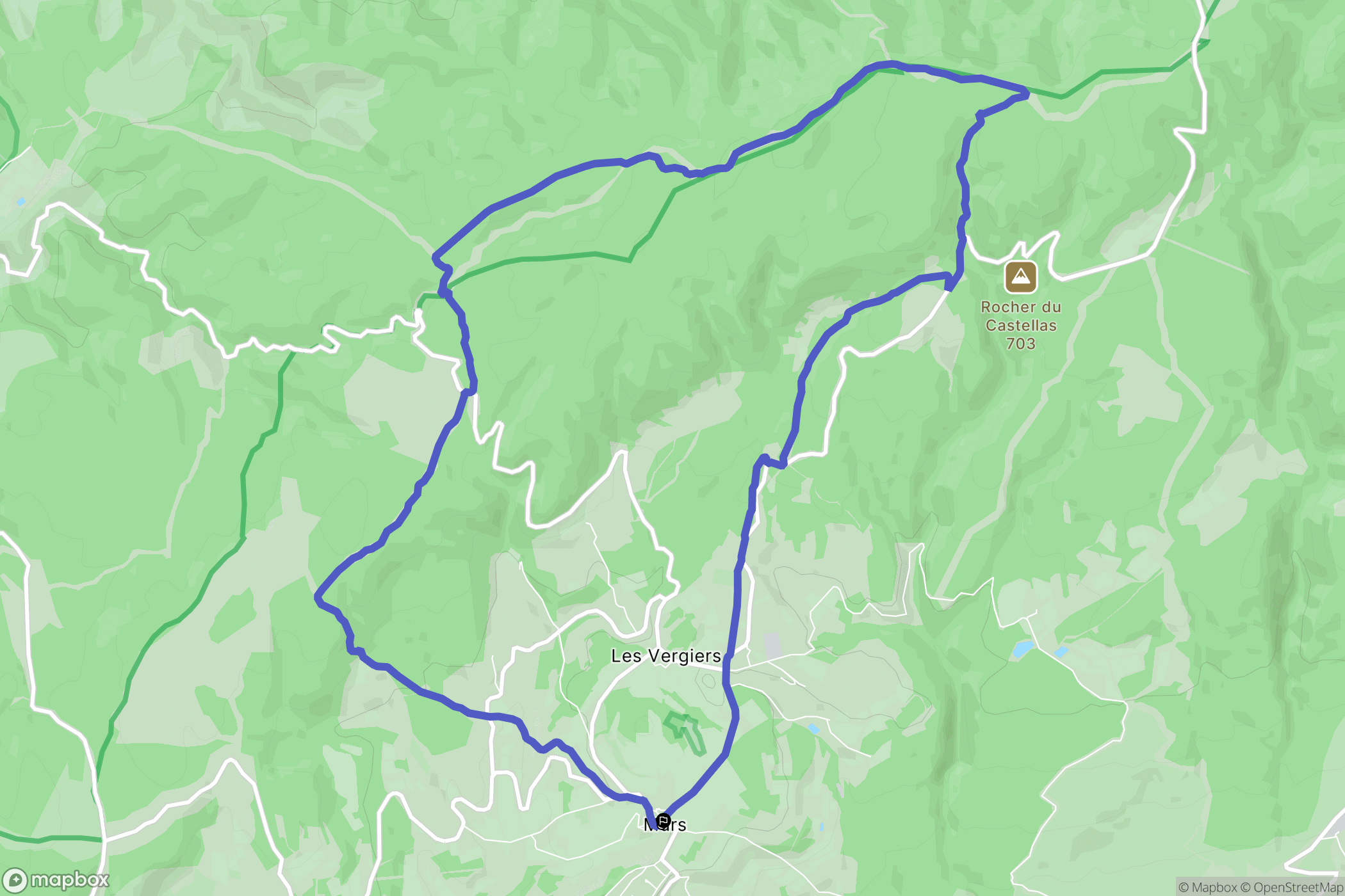 Murs : carte du parcours de randonnée - France