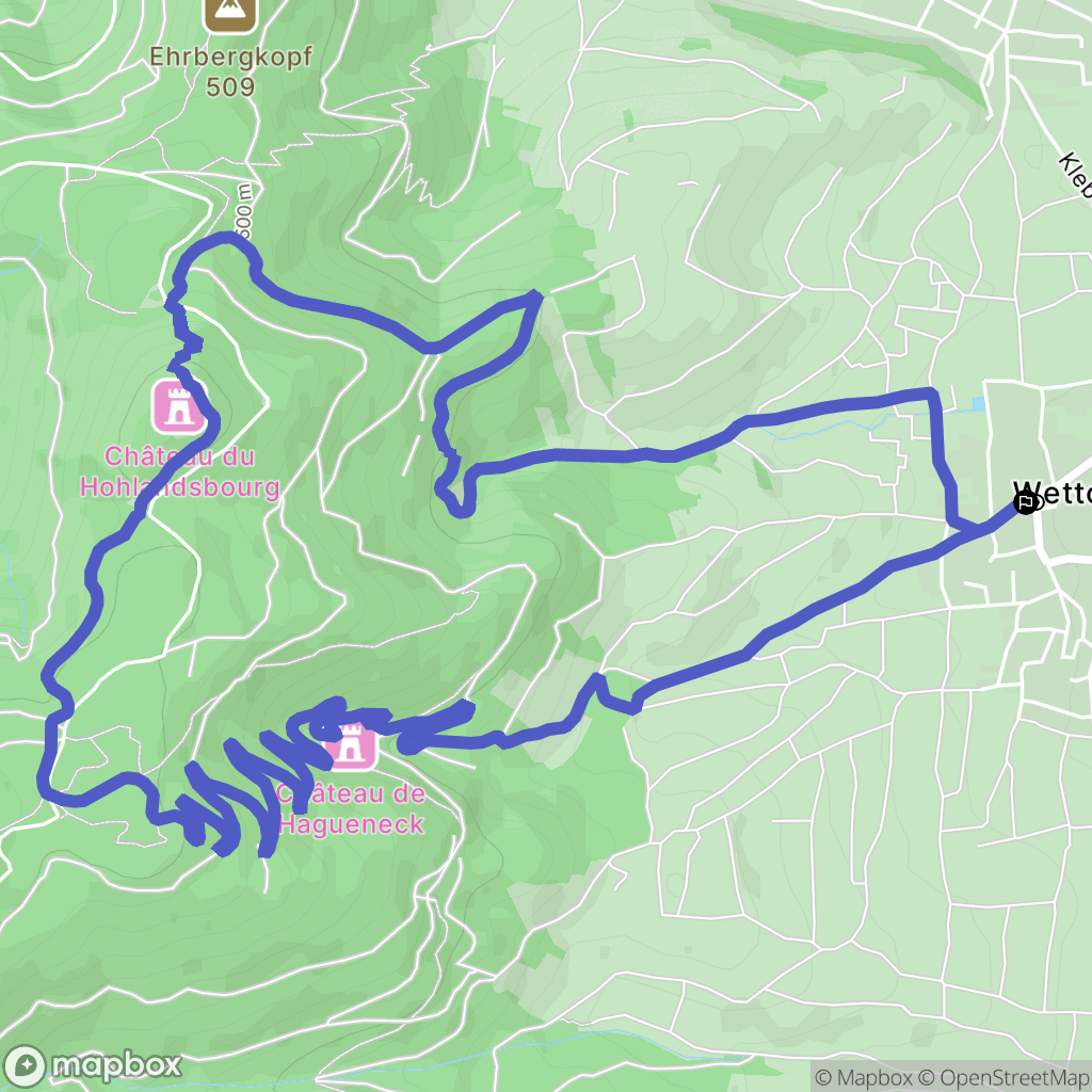 Wettolsheim : carte du parcours de randonnée - France