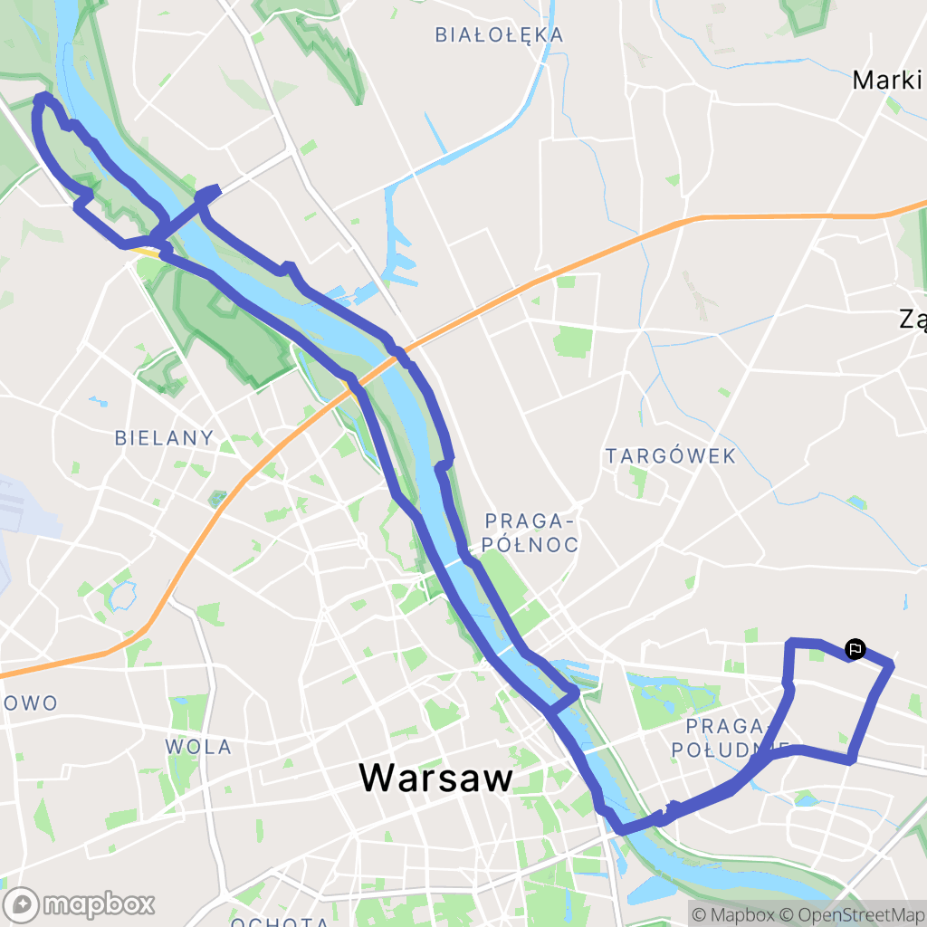Warszawa: mapa trasy - Poland